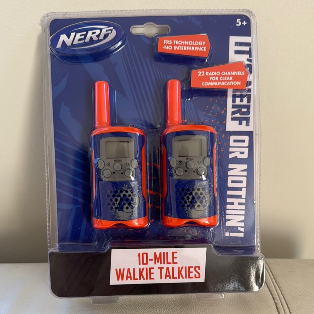 NERF Blue and Orange 10 Mile Walkie Talkies